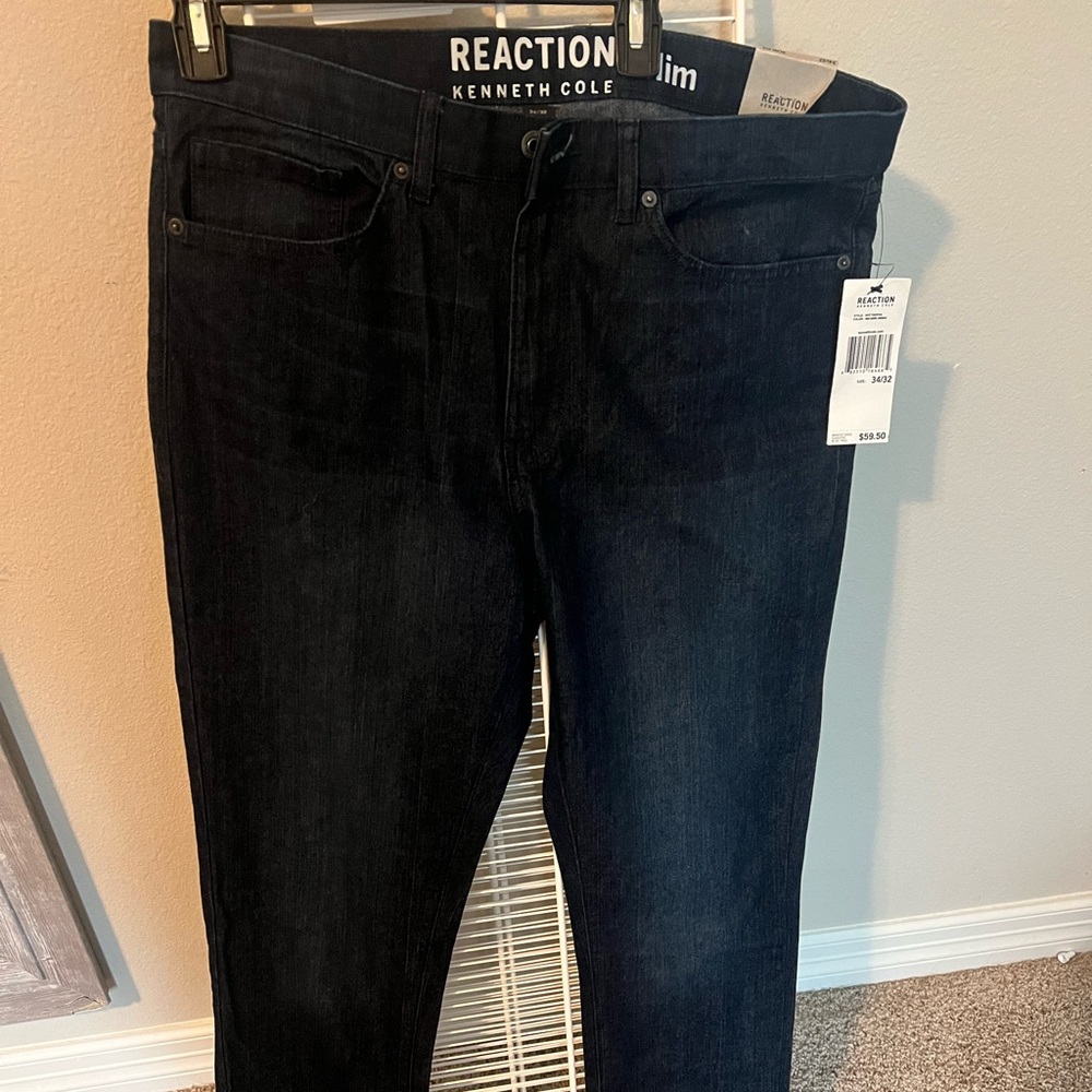 Kenneth Reaction Mens Jeans, Dark Indigo 469. Slim fit
